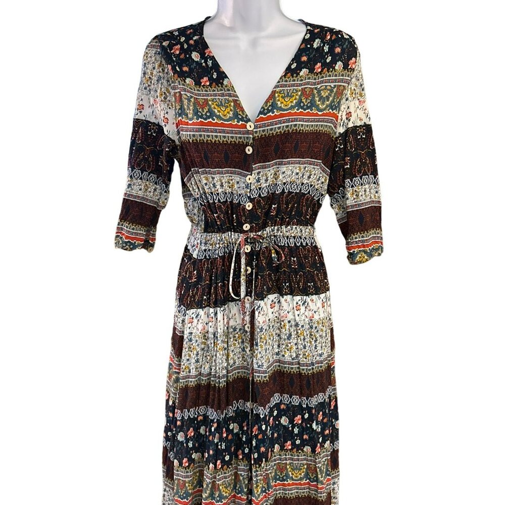 Bohemian Patterned Patchwork Women's Maxi Dress B… - image 2